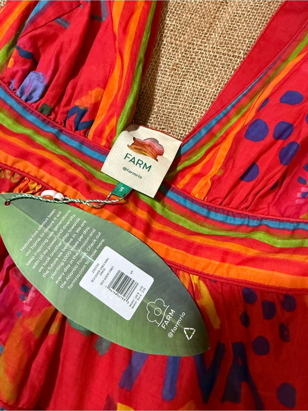 Farm Rio Red Good Vibes Mini Dress - Picture 4 of 10
